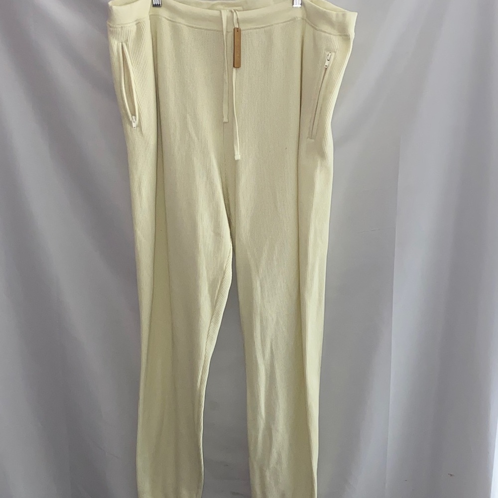 NWT SKIMS WO SIZE‎ 4X CREAM WAFFLE KNIT  JOGGER PANT LOUNGE PANT POCKETS NEW